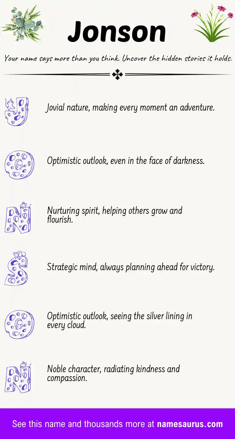 Acrostic poem about Jonson.