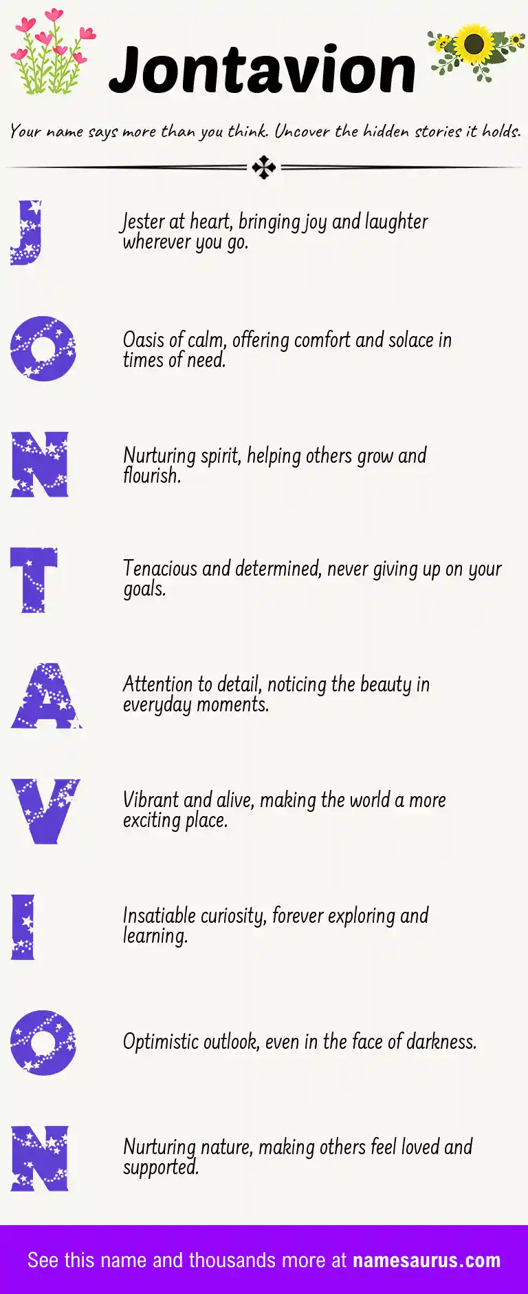 Acrostic poem about Jontavion.