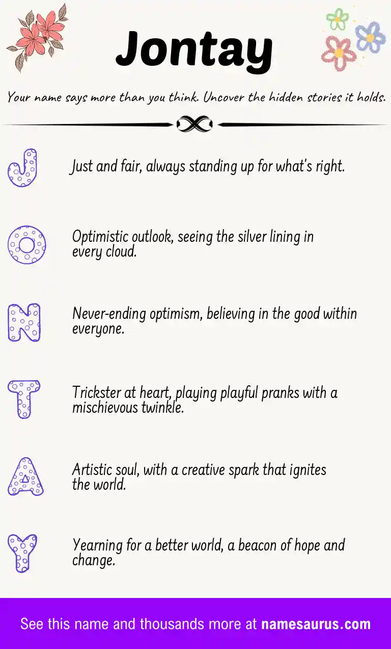 Acrostic poem about Jontay.