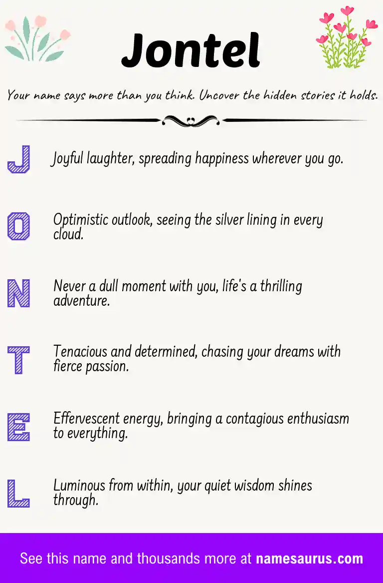 Acrostic poem about Jontel.