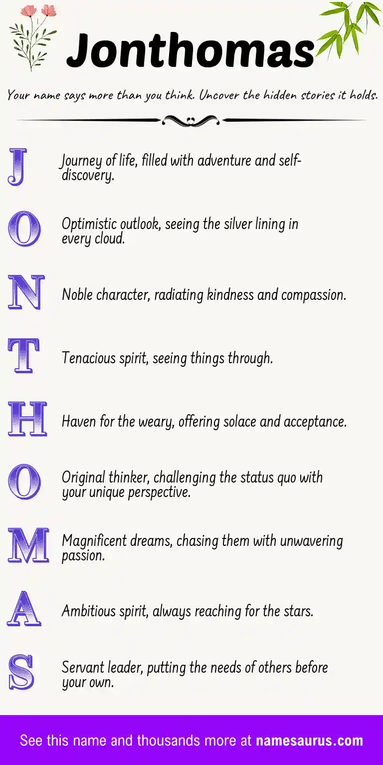 Acrostic poem about Jonthomas.