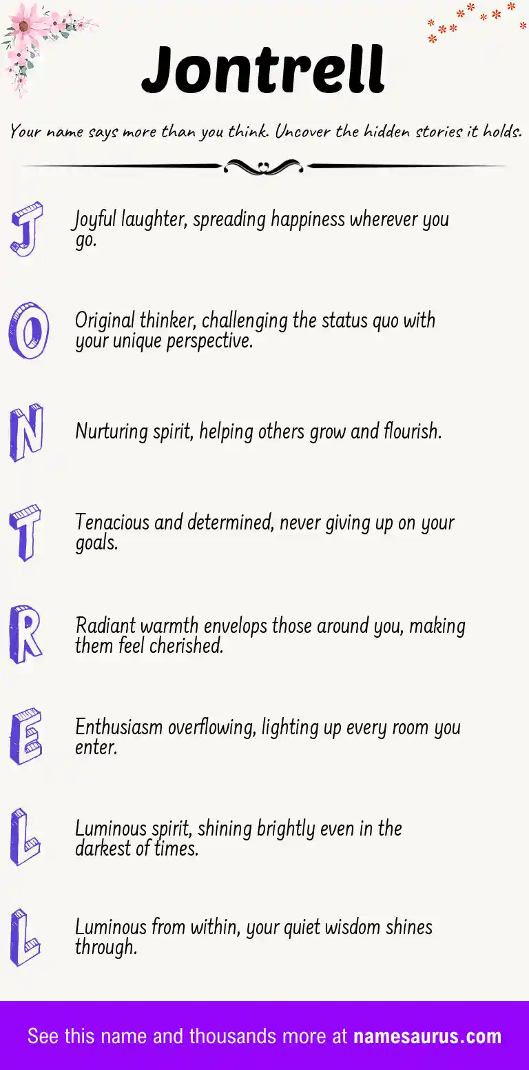 Acrostic poem about Jontrell.