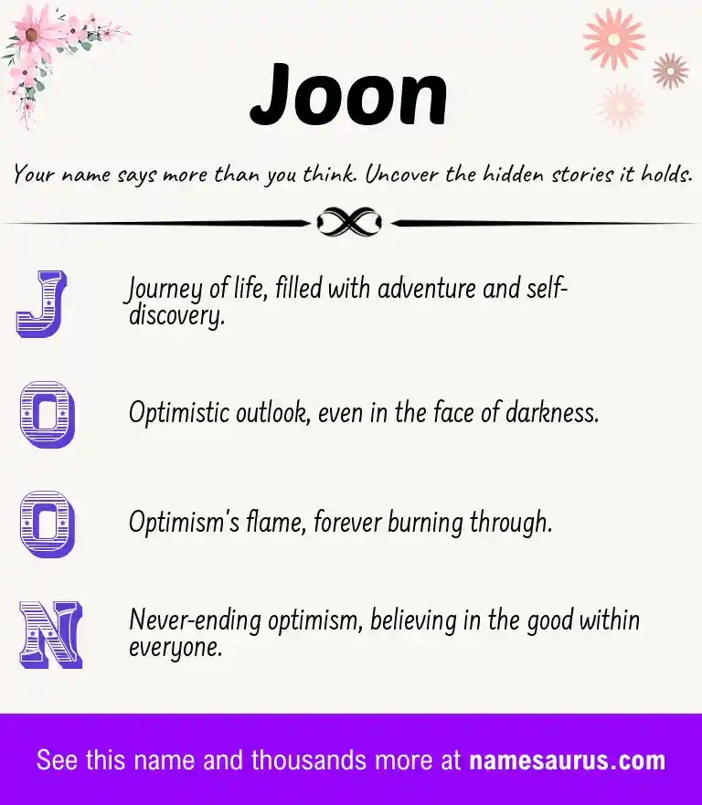 Acrostic poem about Joon.