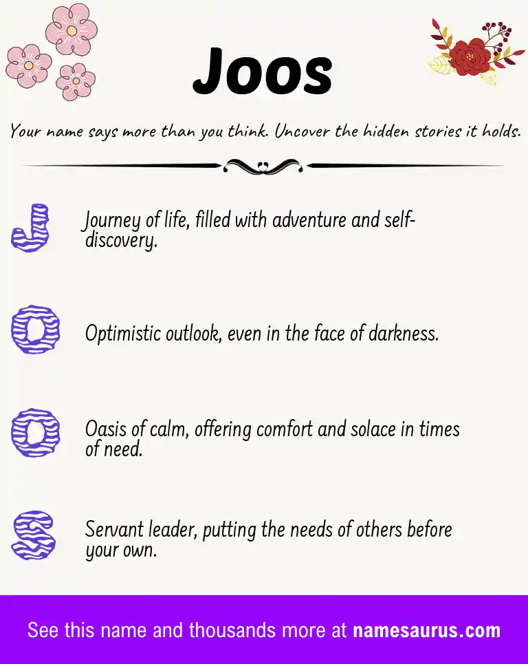 Acrostic poem about Joos.
