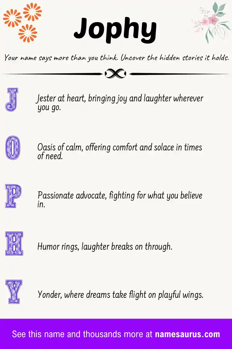 Acrostic poem about Jophy.