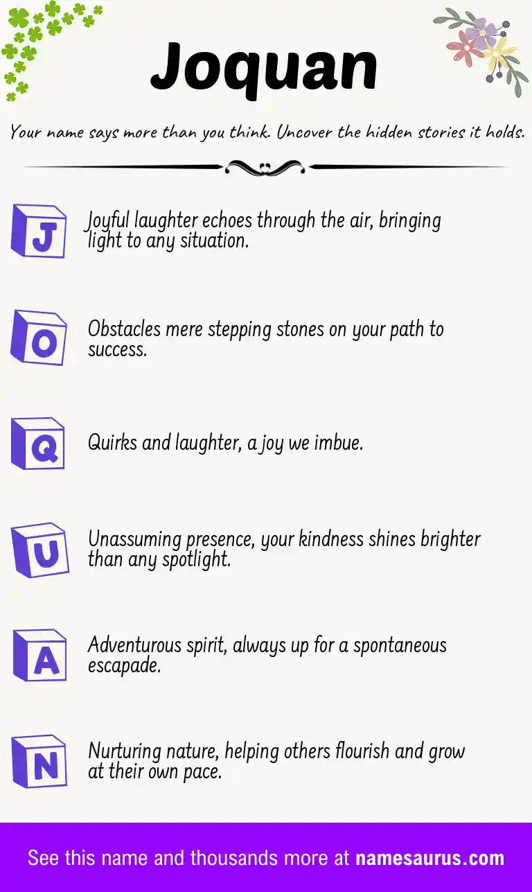 Acrostic poem about Joquan.