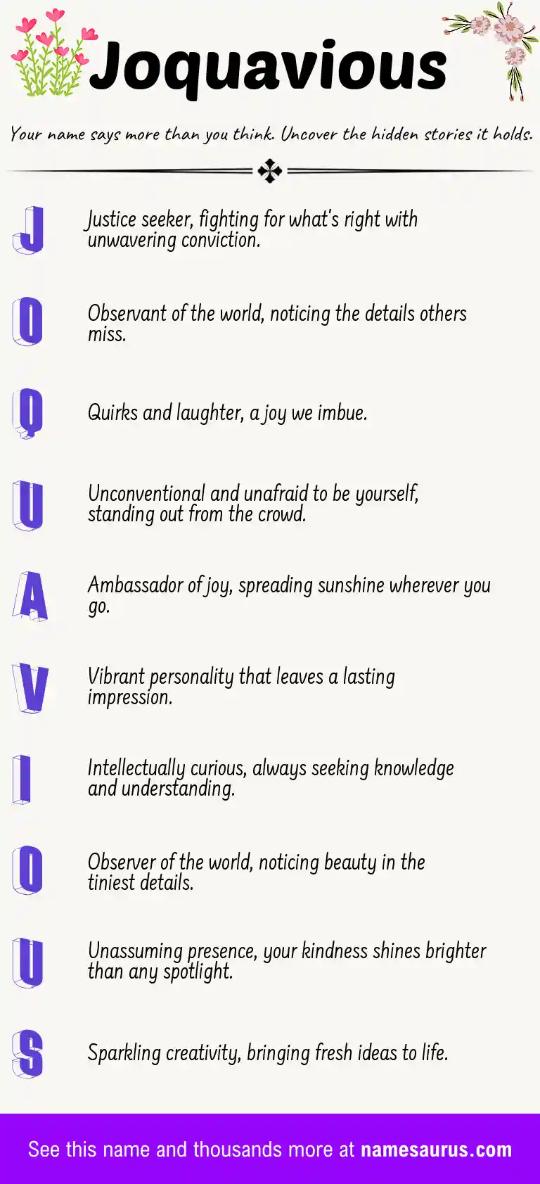 Acrostic poem about Joquavious.
