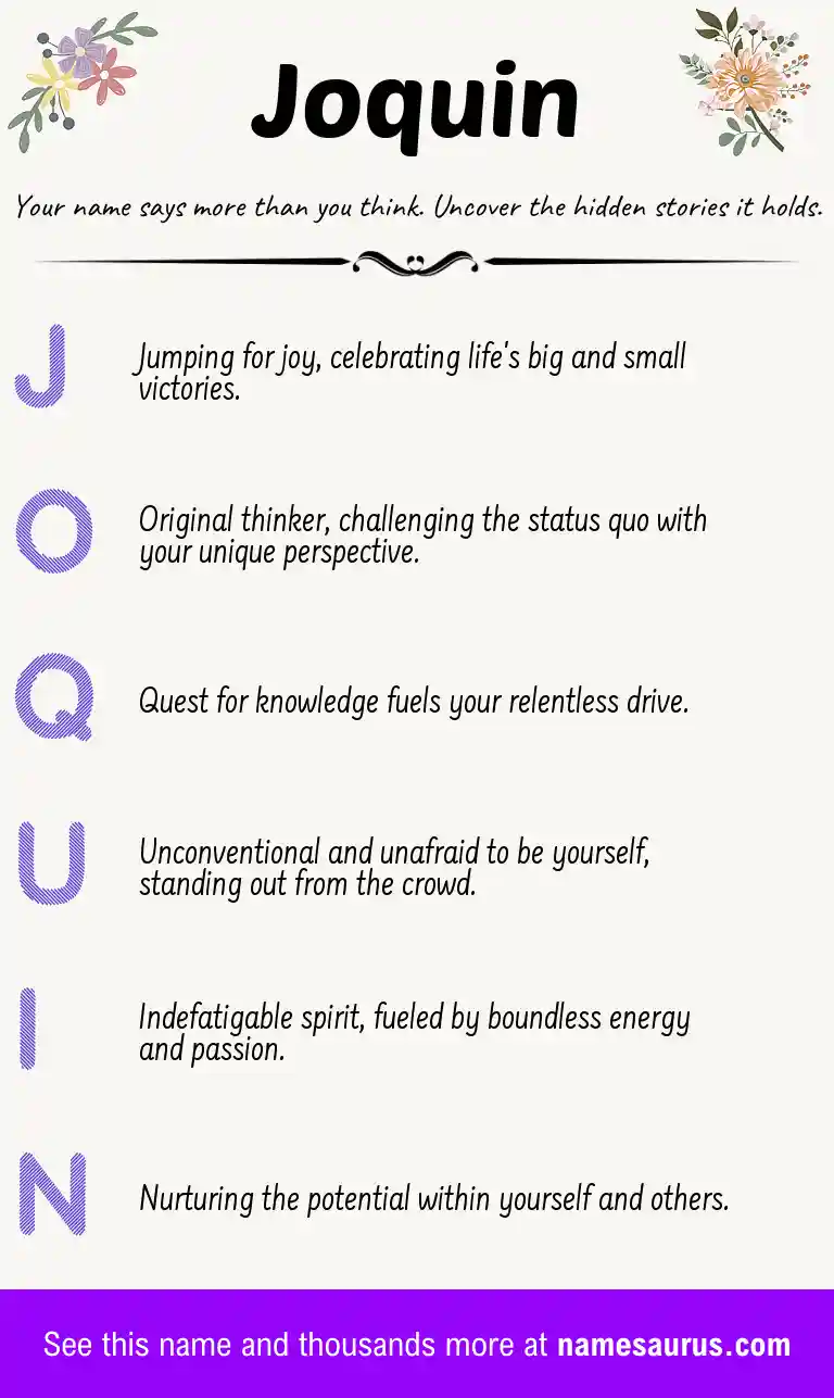 Acrostic poem about Joquin.