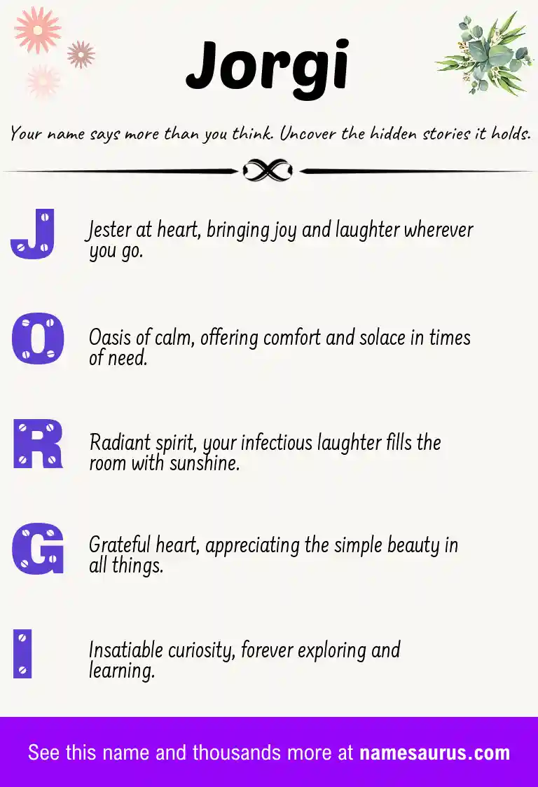 Acrostic poem about Jorgi.