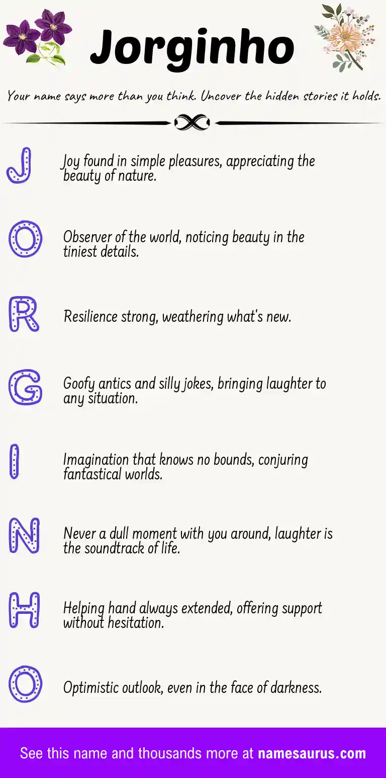 Acrostic poem about Jorginho.