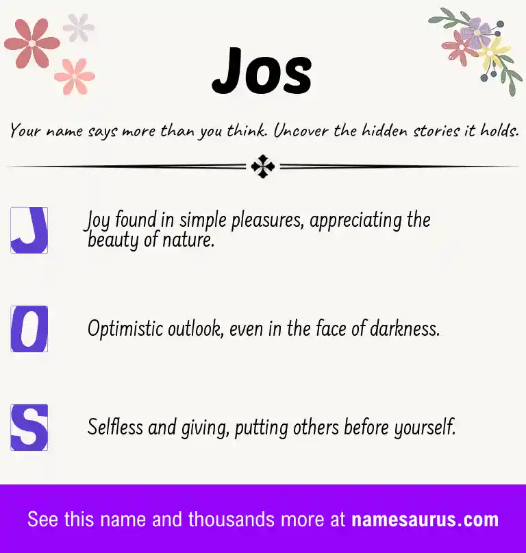 Acrostic poem about Jos.