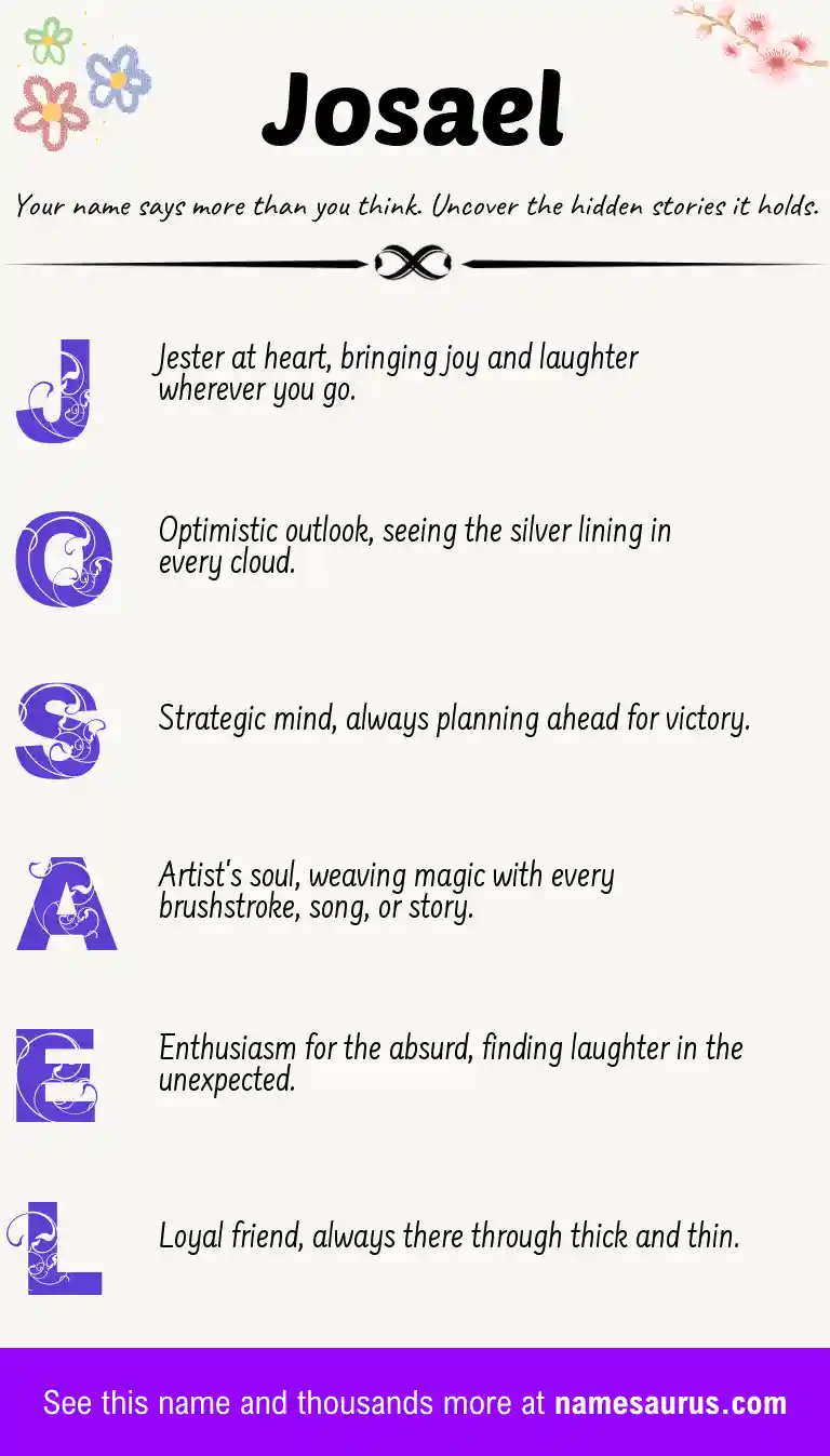 Acrostic poem about Josael.