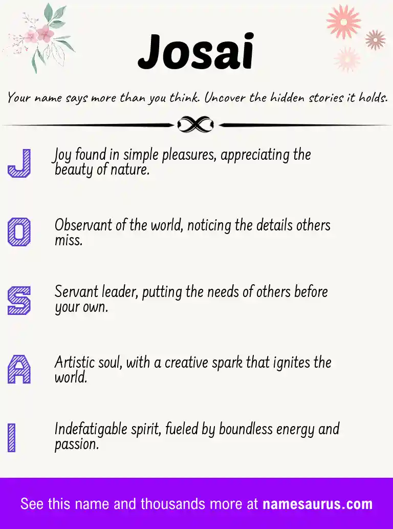 Acrostic poem about Josai.