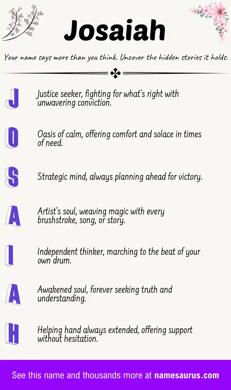 Acrostic poem about Josaiah.