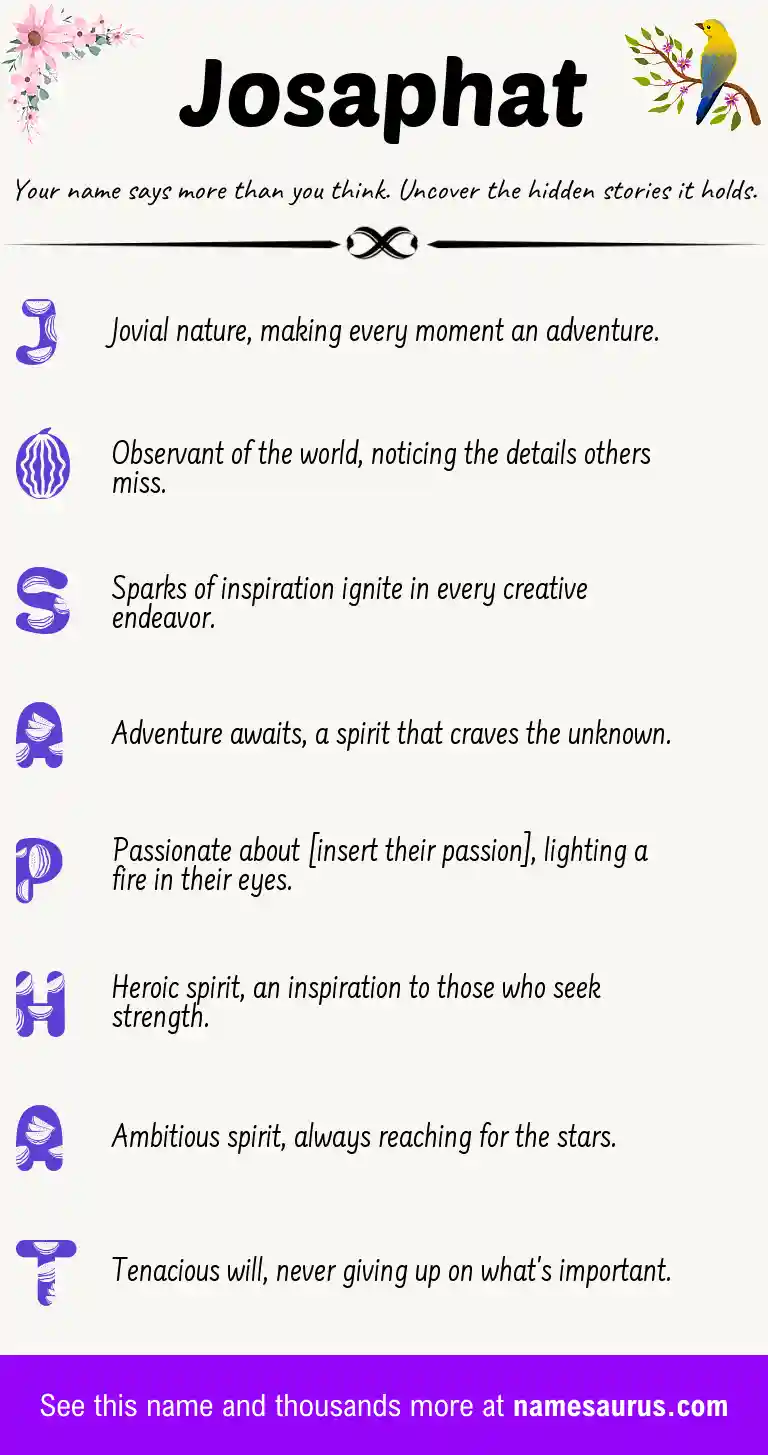 Acrostic poem about Josaphat.