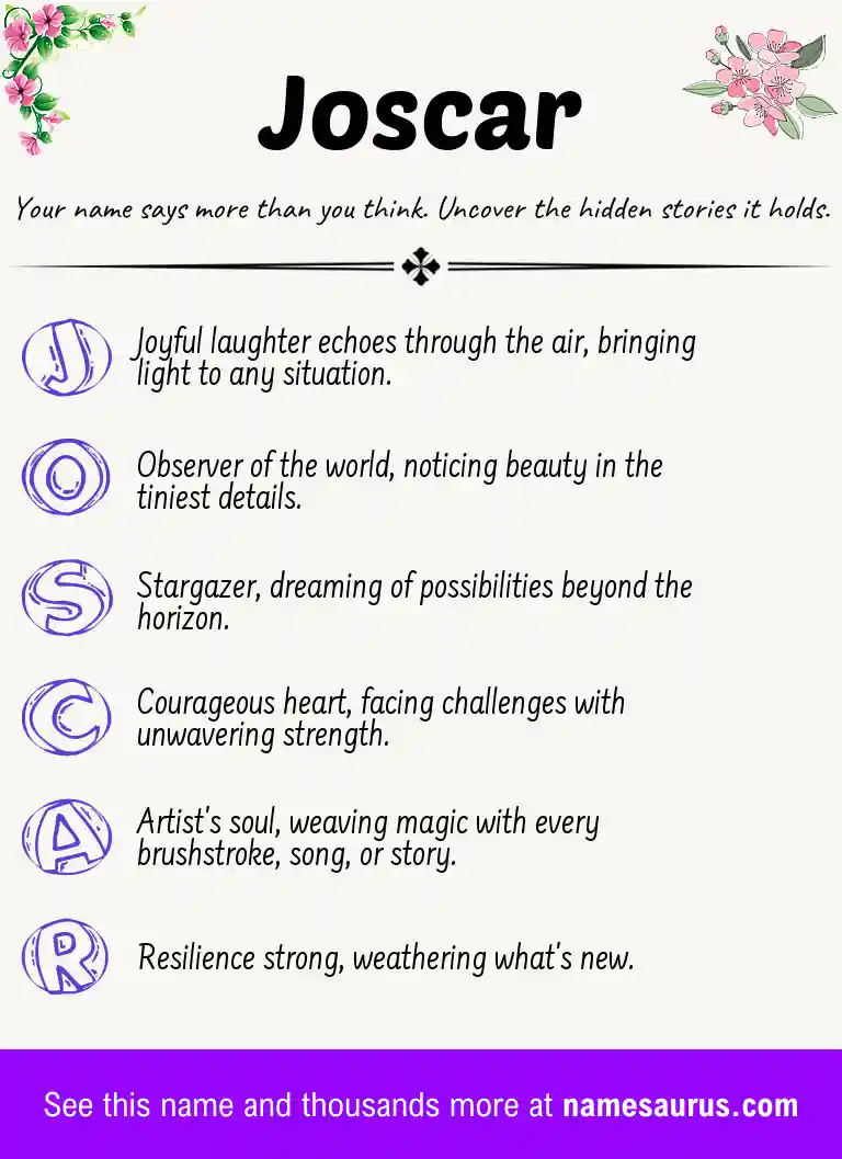 Acrostic poem about Joscar.