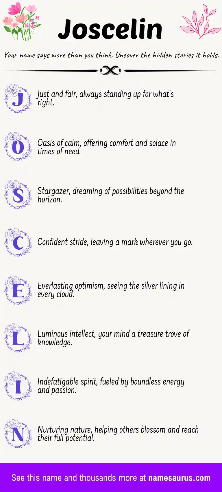 Acrostic poem about Joscelin.