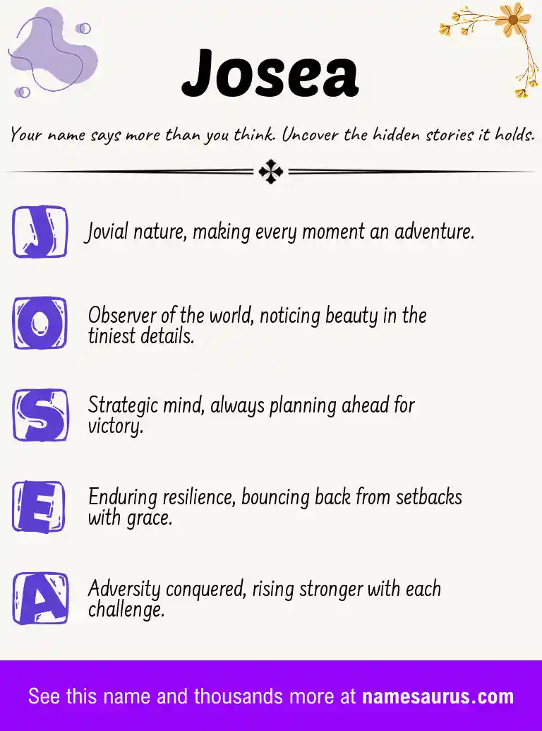 Acrostic poem about Josea.