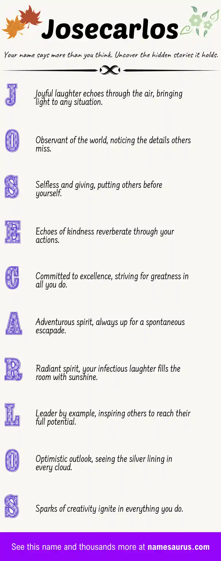 Acrostic poem about Josecarlos.