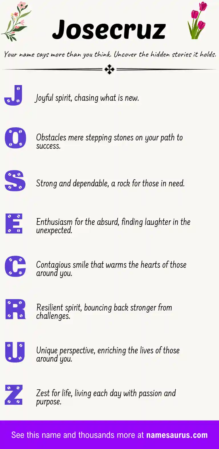 Acrostic poem about Josecruz.