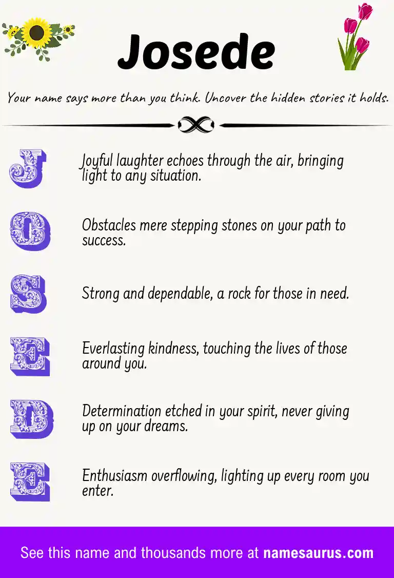 Acrostic poem about Josede.