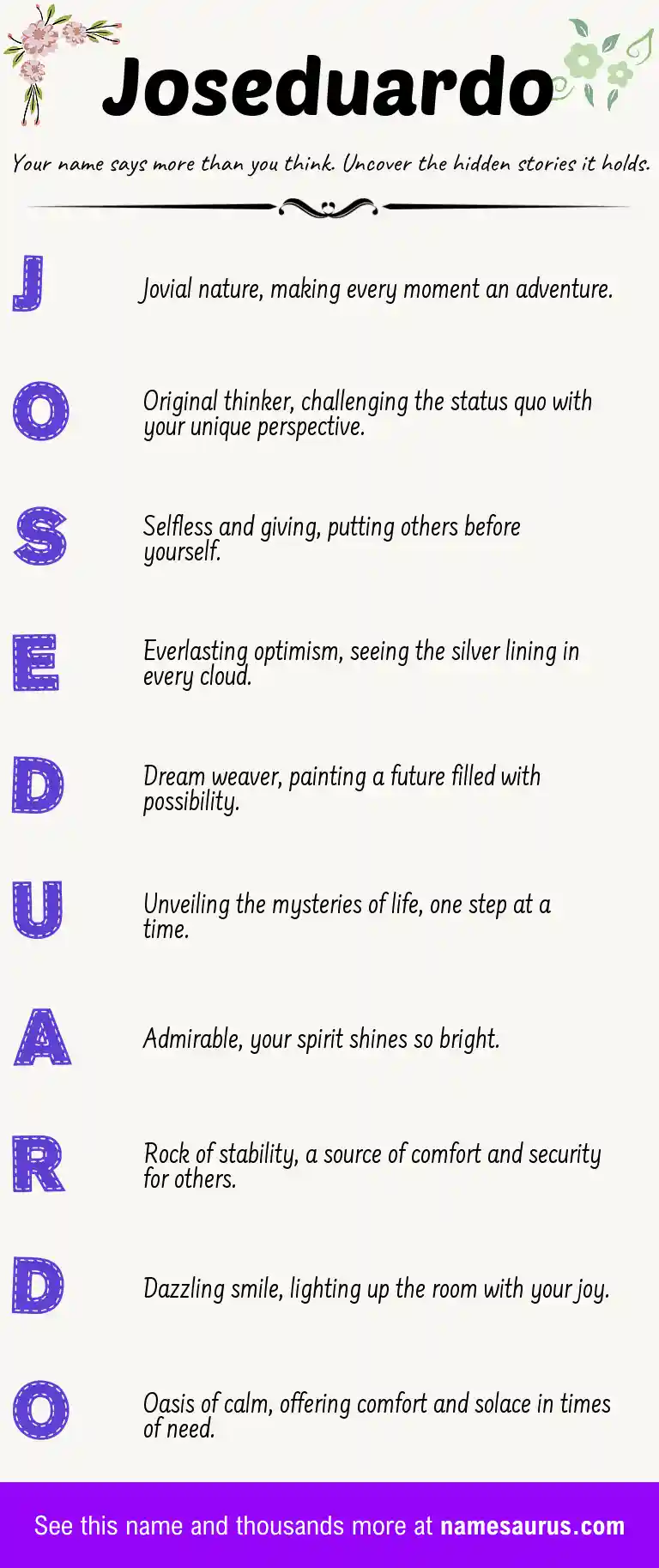 Acrostic poem about Joseduardo.