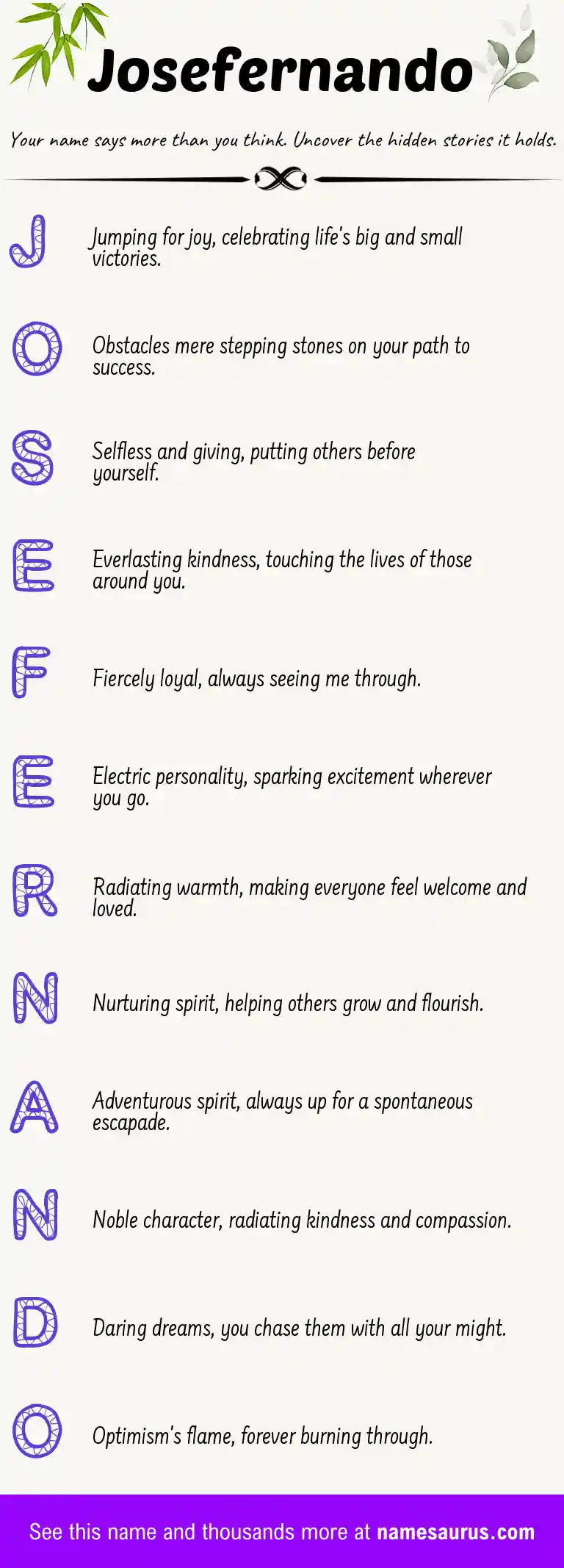 Acrostic poem about Josefernando.