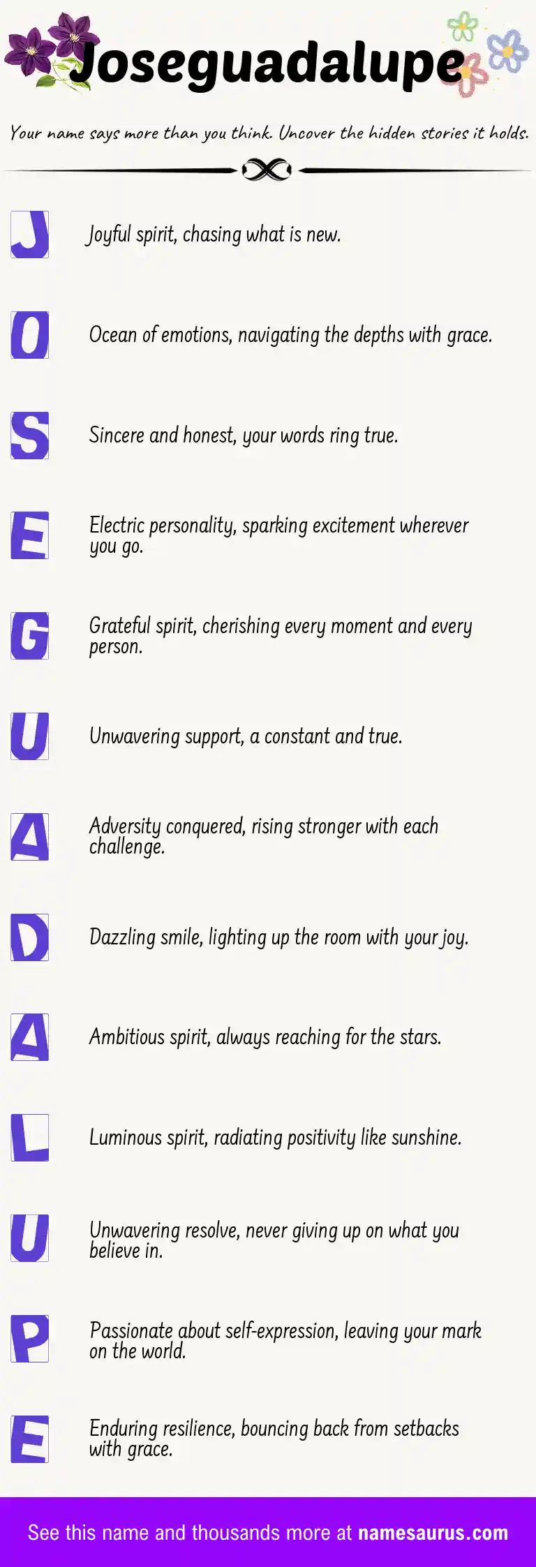 Acrostic poem about Joseguadalupe.