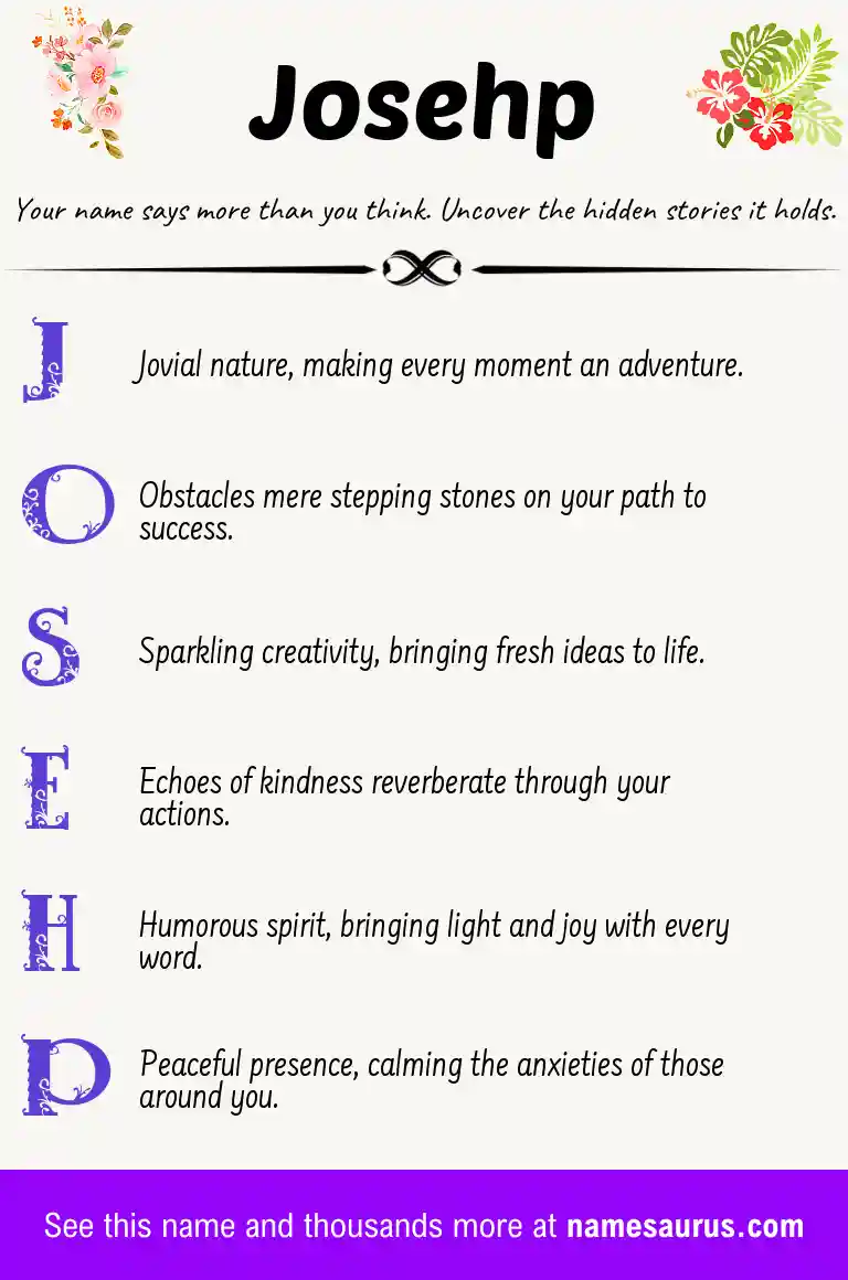 Acrostic poem about Josehp.