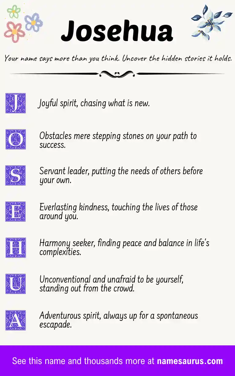 Acrostic poem about Josehua.