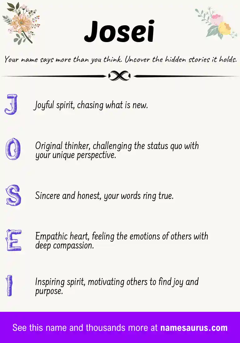 Acrostic poem about Josei.