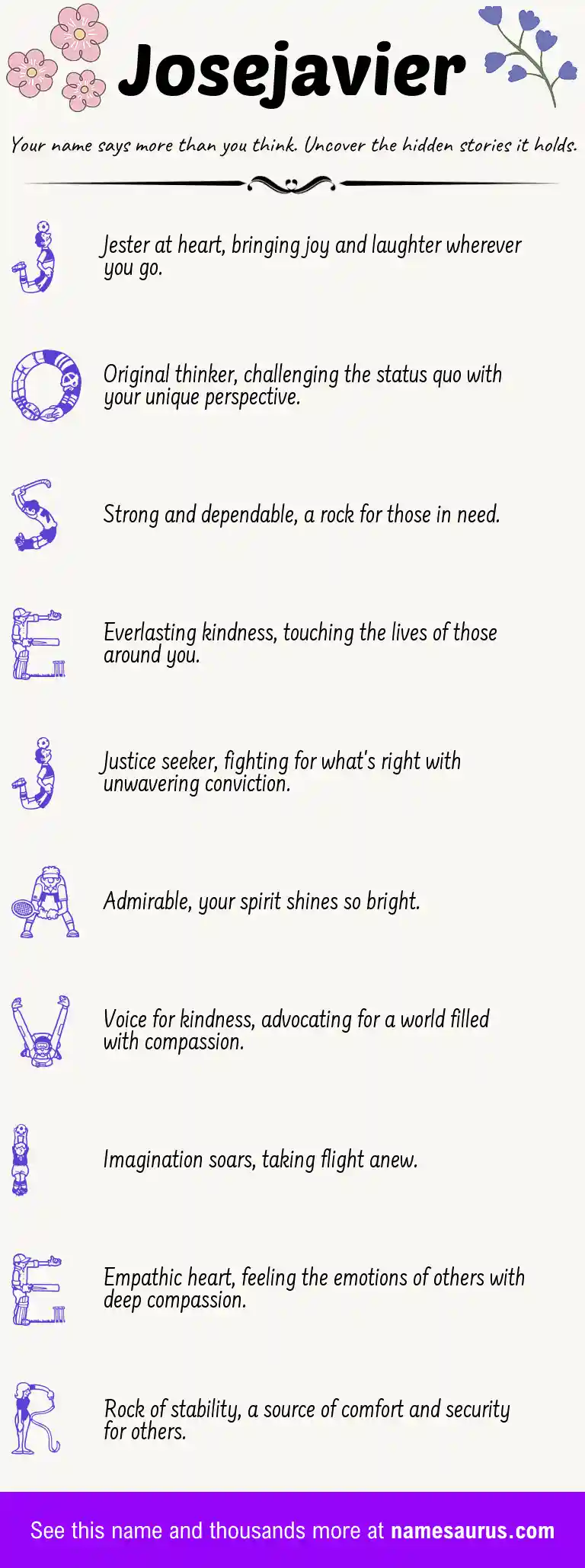 Acrostic poem about Josejavier.