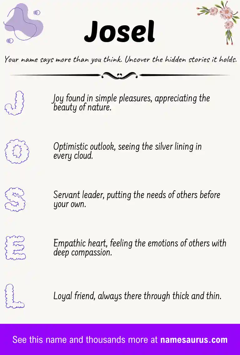 Acrostic poem about Josel.