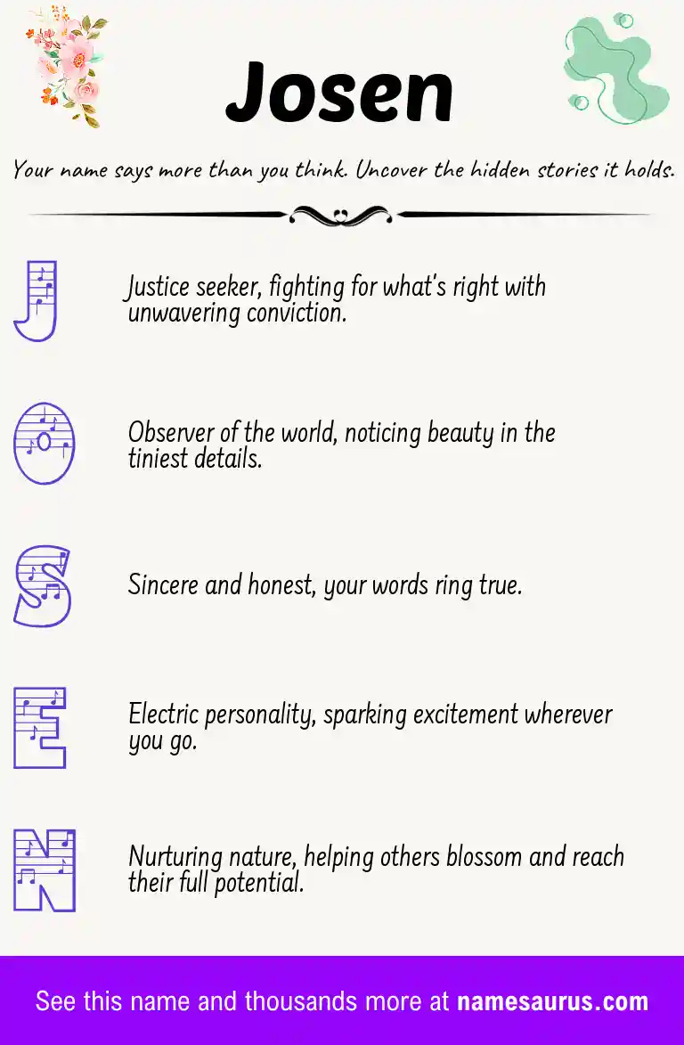Acrostic poem about Josen.