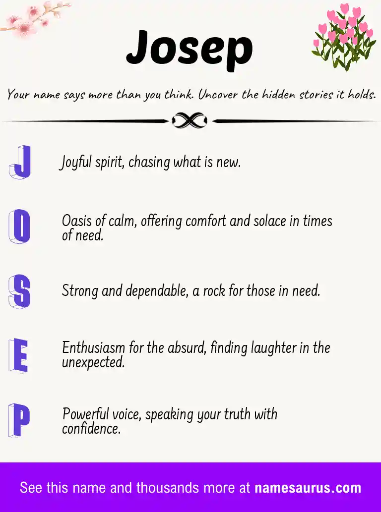 Acrostic poem about Josep.