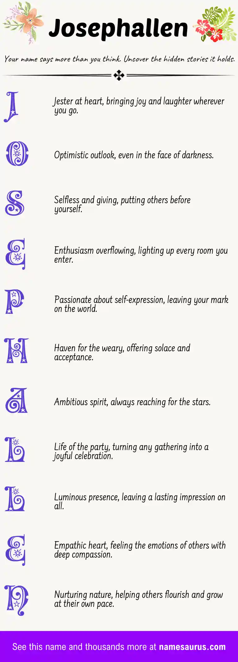Acrostic poem about Josephallen.
