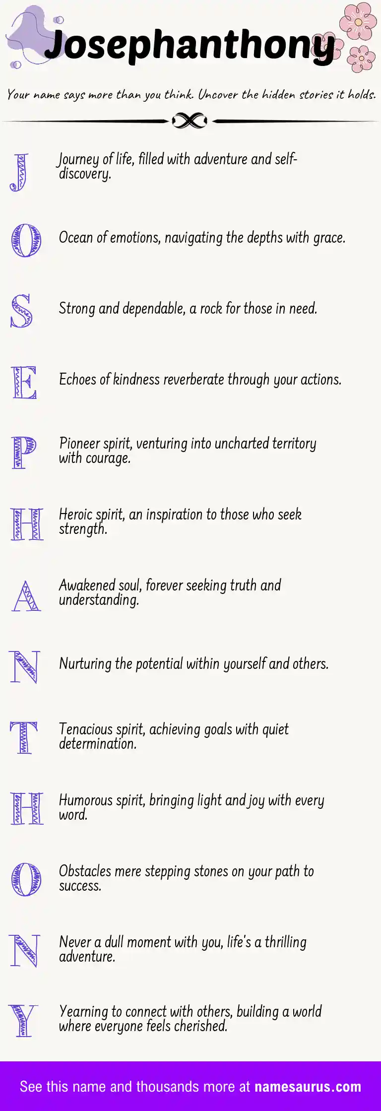 Acrostic poem about Josephanthony.