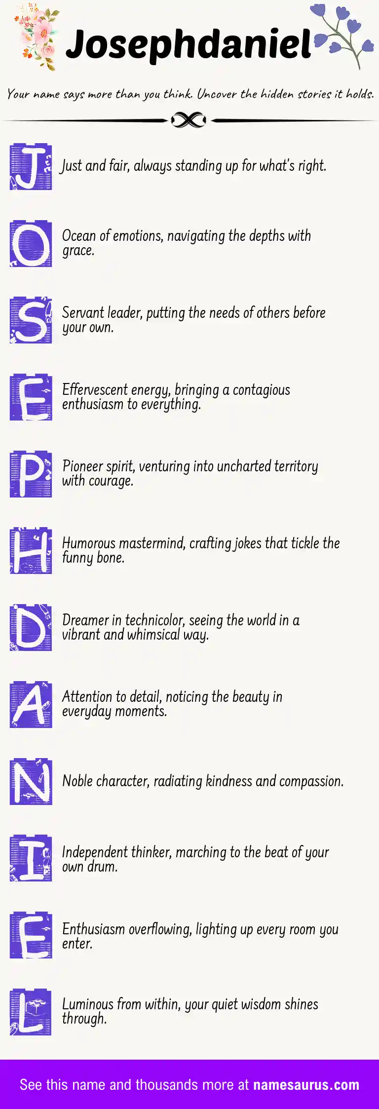 Acrostic poem about Josephdaniel.