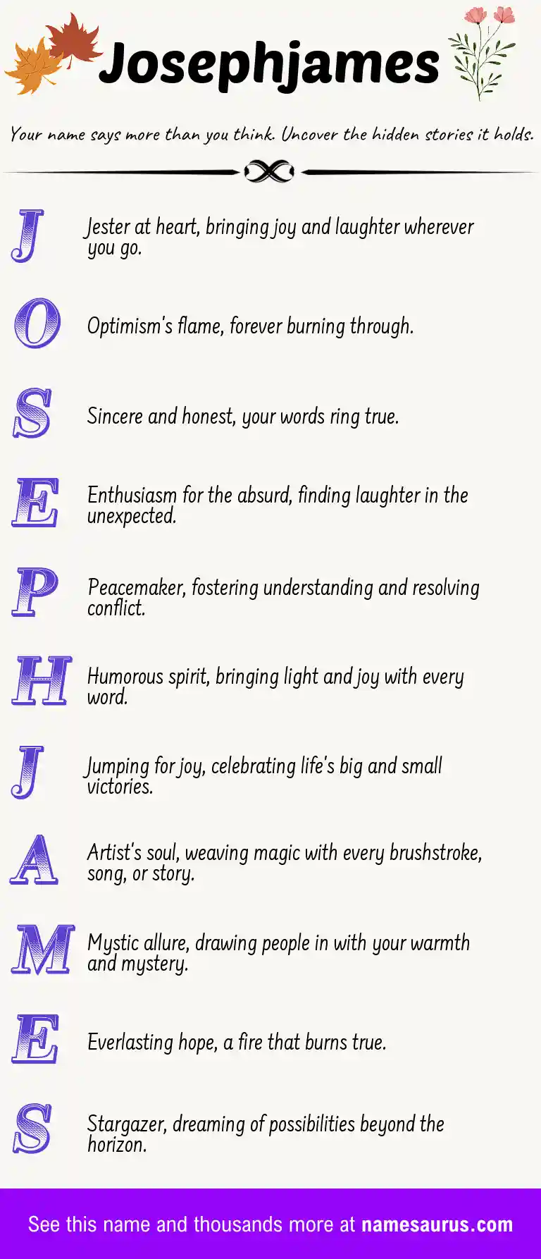 Acrostic poem about Josephjames.