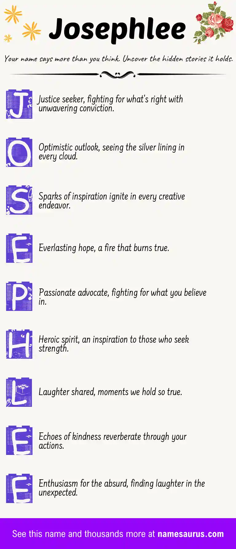 Acrostic poem about Josephlee.