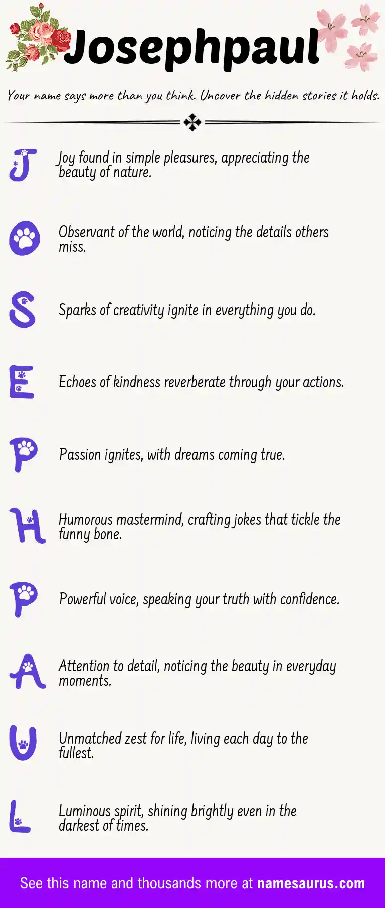 Acrostic poem about Josephpaul.