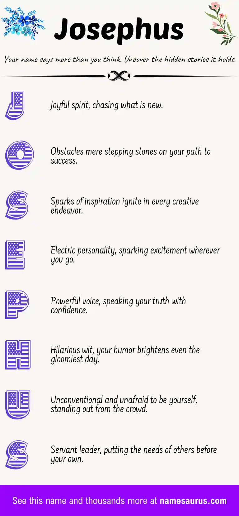 Acrostic poem about Josephus.