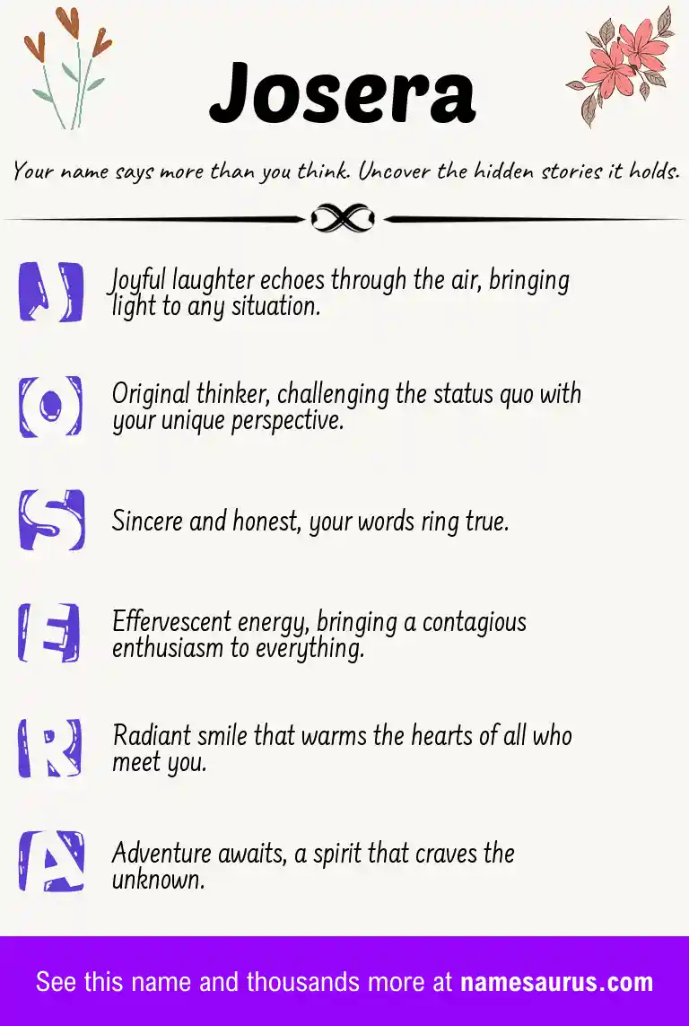 Acrostic poem about Josera.