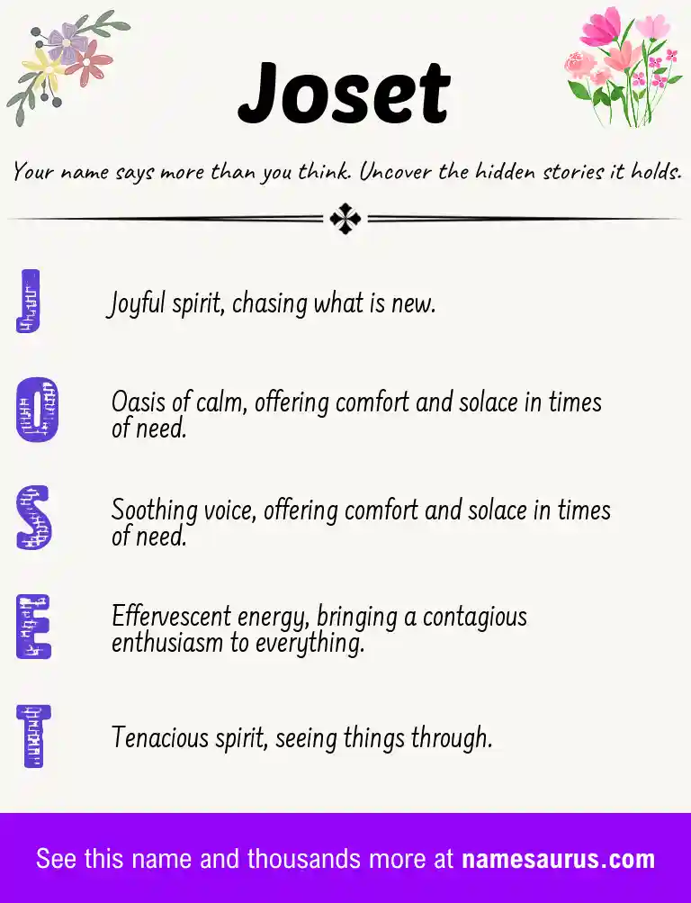 Acrostic poem about Joset.