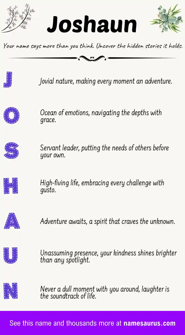 Acrostic poem about Joshaun.