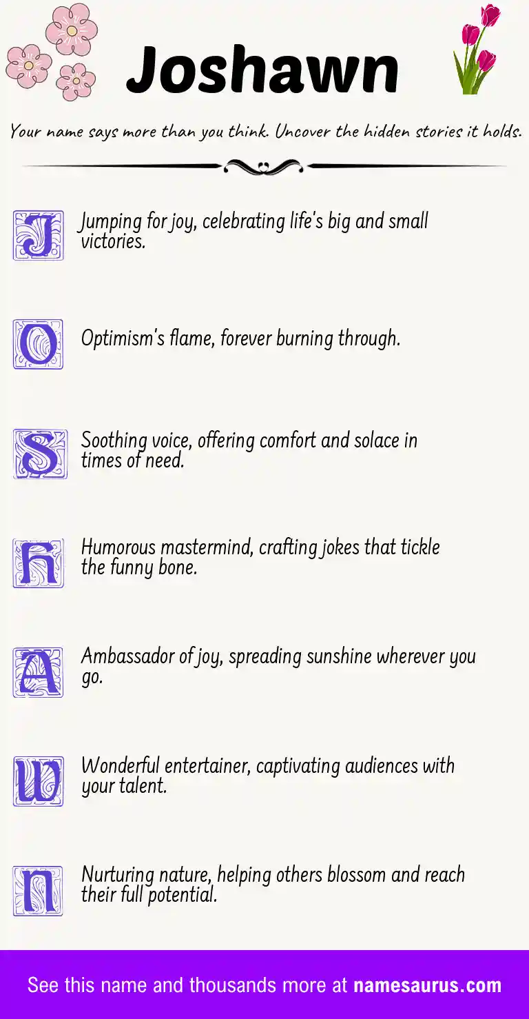 Acrostic poem about Joshawn.