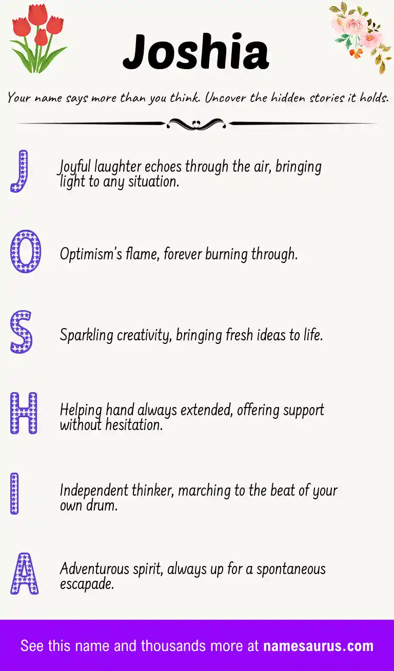 Acrostic poem about Joshia.