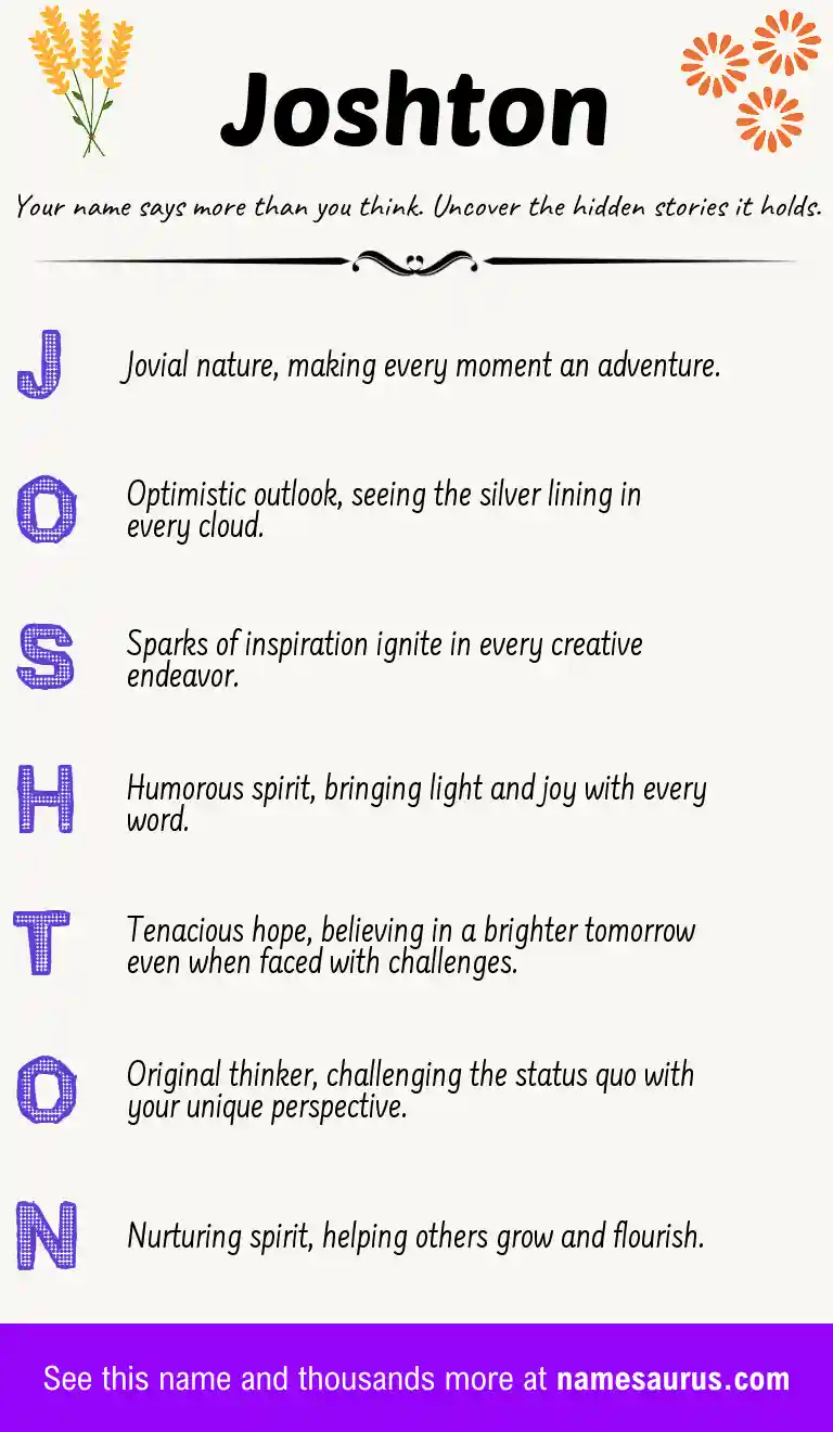 Acrostic poem about Joshton.