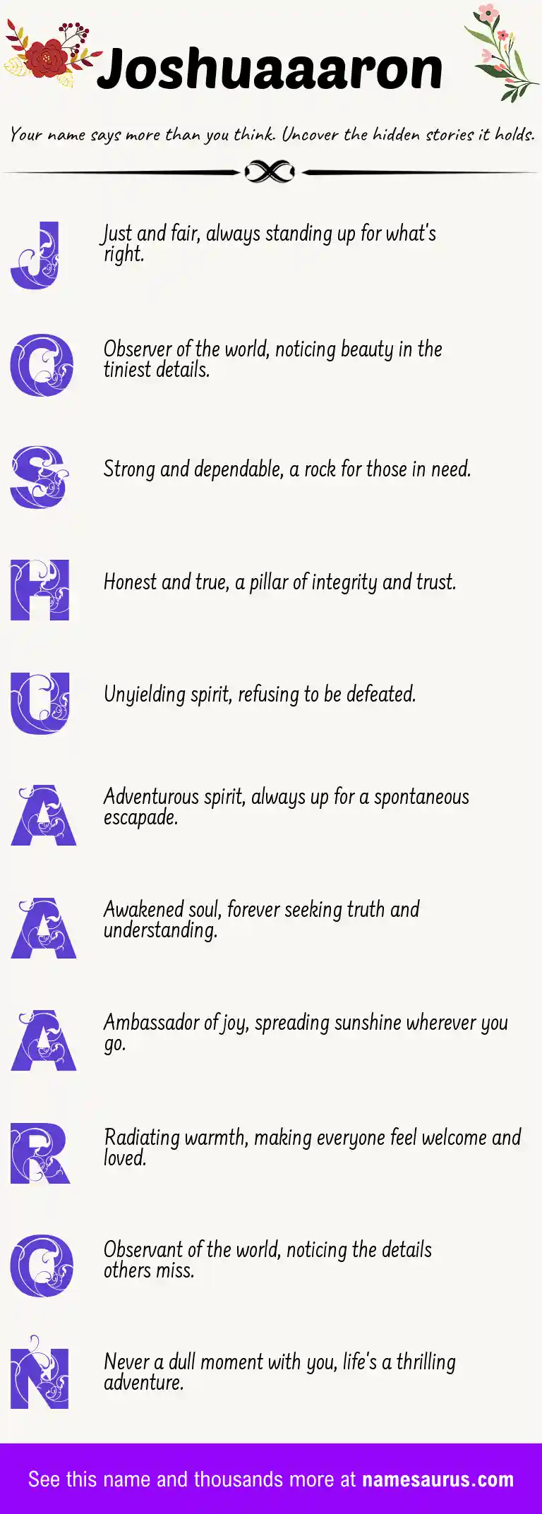 Acrostic poem about Joshuaaaron.