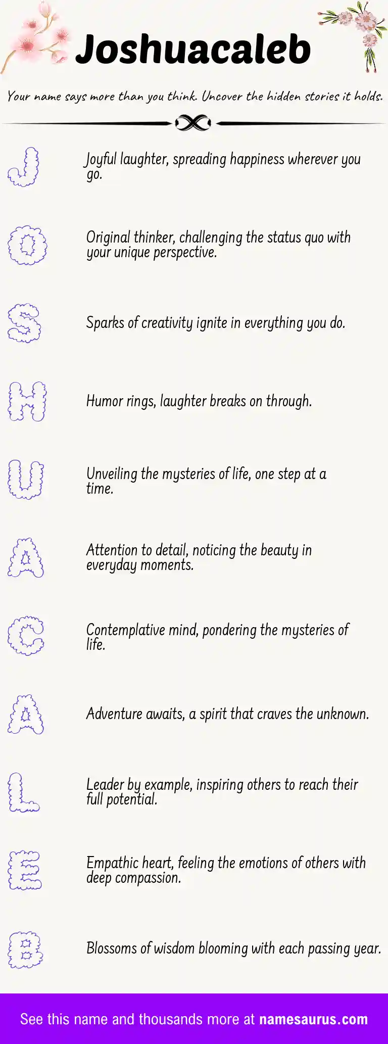 Acrostic poem about Joshuacaleb.